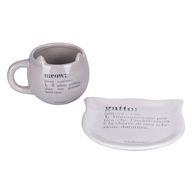 Set piattino e tazza in Ceramica VdE Tivoli 1996 Cats