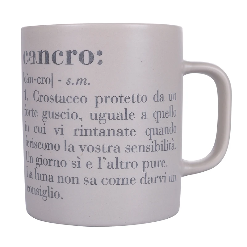 Tazza Zodiaco "cancro" Ø8x10 cm in Bone China VdE Tivoli 1996 Beige