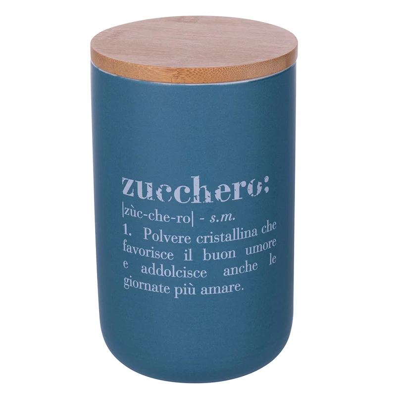 Barattolo Zucchero Double Face 750 ml in New Bone China VdE Tivoli 1996 Verde Petrolio