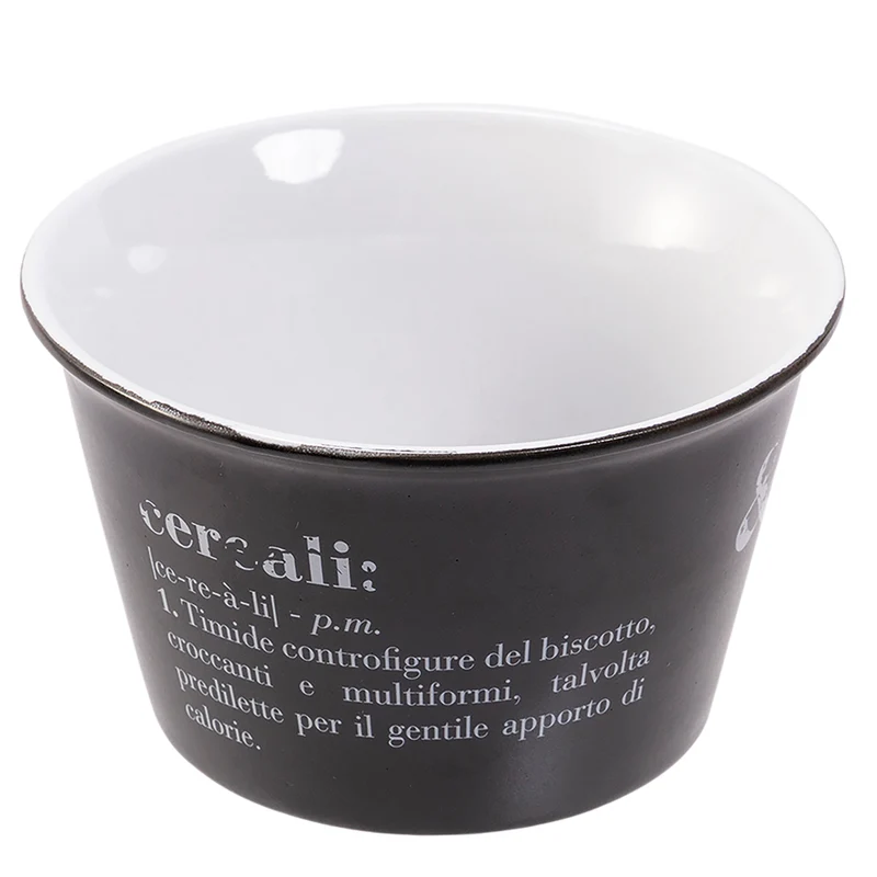 Tazza Bowl per Yogurt e Cereali 550 ml in Gres VdE Tivoli 1996 Nero e Bianco