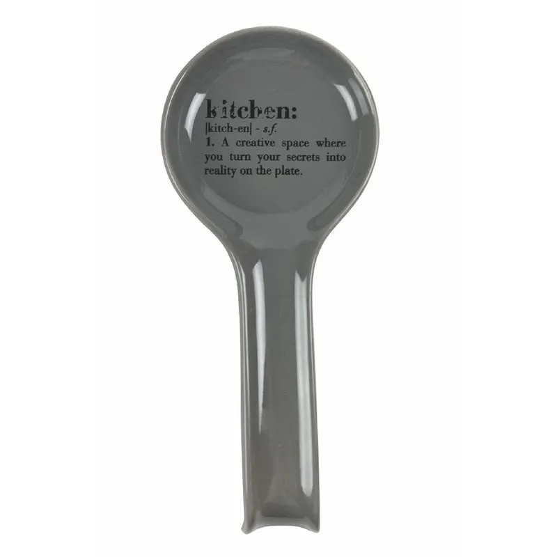 Poggiamestolo "kitchen" 27,8x12,4x3,5 cm in Ceramica VdE Tivoli 1996 Grigio