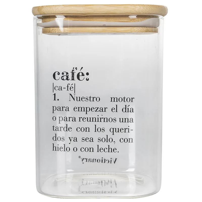 Barattolo Caffè con scritta "Café" 1 Litro in Vetro VdE Tivoli 1996 Spagnolo