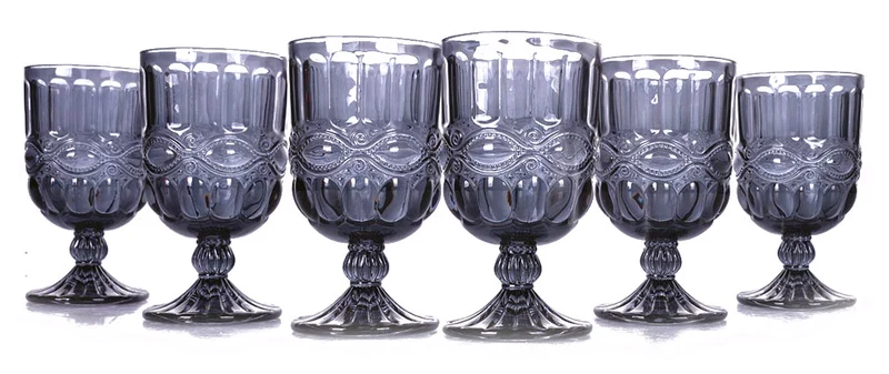 Set 6 Calici Nobilis in Vetro VdE Tivoli 1996 Grigio
