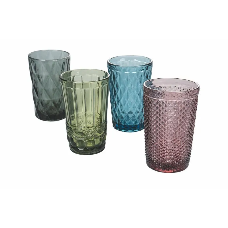 Set 4 Bicchieri Bibita Blend in Vetro VdE Tivoli 1996 4 Colori Differenti