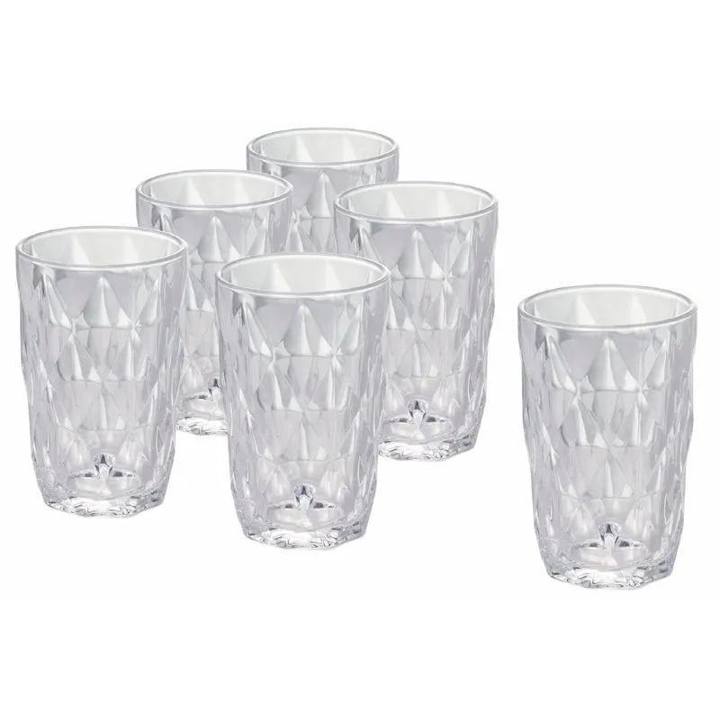 Set 6 Bicchieri Bibita Renaissance in Vetro VdE Tivoli 1996 Trasparente