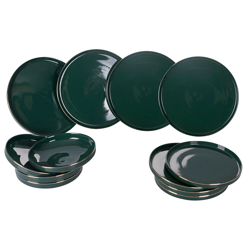 Servizio Piatti 12 Pezzi in New Bon China VdE Tivoli 1996 Luxury Green