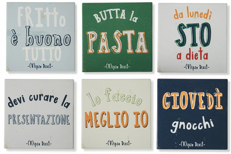 Sottopentola Quadrato in Ceramica e Sughero VdE Tivoli 1996 Vipse Dixit