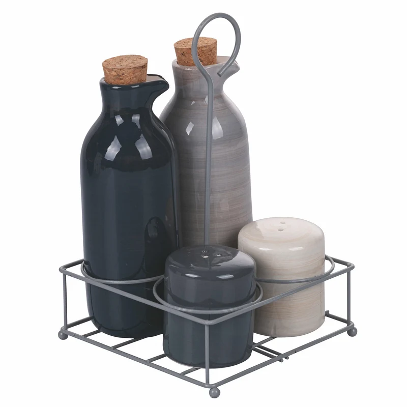 Menage 5 Pezzi in Ceramica con Stand Metallo VdE Tivoli 1996 Baita Stones
