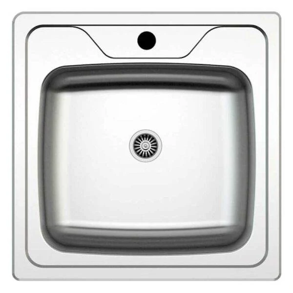 Lavello Inox da Incasso 50x50 cm – 1 Vasca, Acciaio 304 Satinato