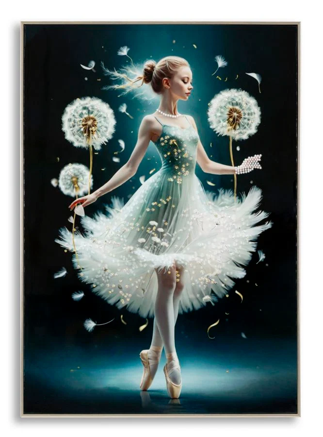 Dipinto Su Tela Laccato Dancing C/Cornice A 72X4X102