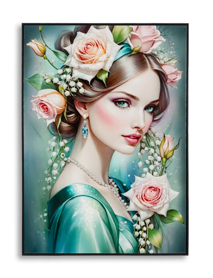 Dipinto Su Tela Laccato Fantasy C/Cornice A 72X4X102