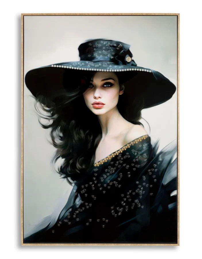 Dipinto Su Tela Laccato Dori C/Cornice -A- Eleganza 62x92