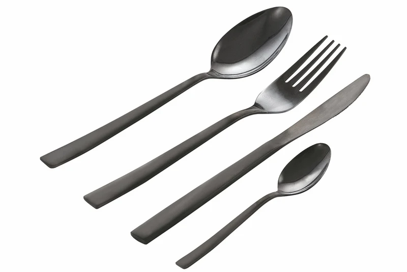 Servizio Set di Posate 24 Pezzi in Acciaio Nero Lucido Villa d'Este Home Tivoli Modern