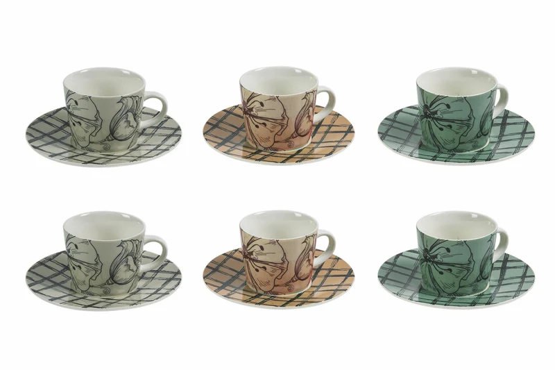 Set 6 Tazzine Caffè con Piattino 90 ml in Porcellana Villa d'Este Home Tivoli Etoile