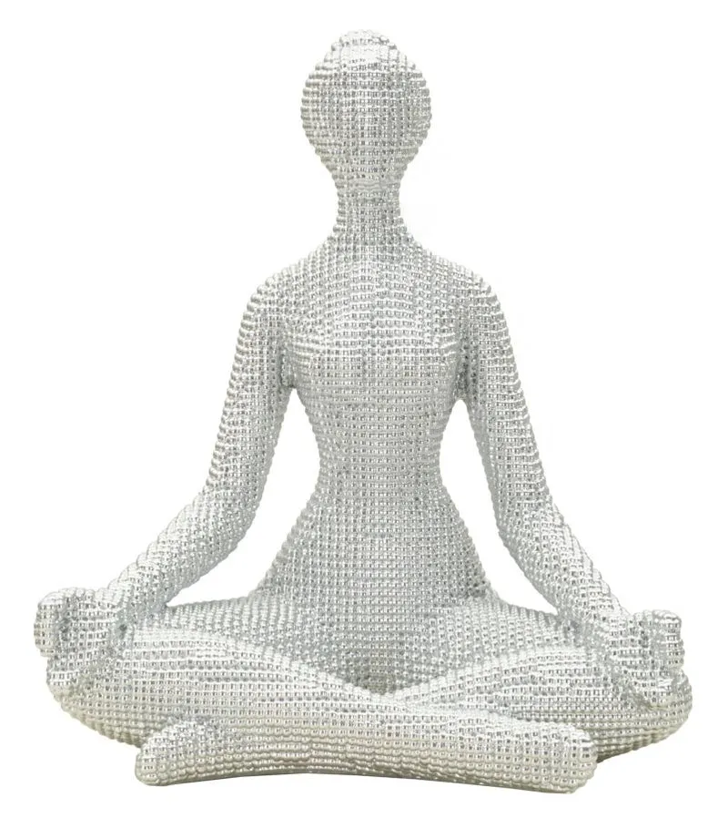 Donnina Yoga Silver CM 20,5X15,5X23 Elegante Decorazione
