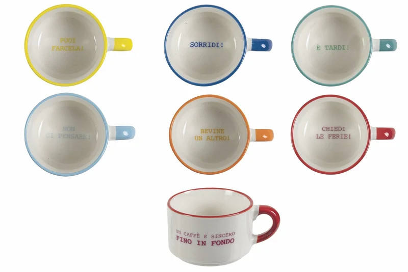 Set 6 Tazzine Caffè 90 ml in Porcellana Villa d'Este Home Tivoli Caffeomanzia Every Day Mood