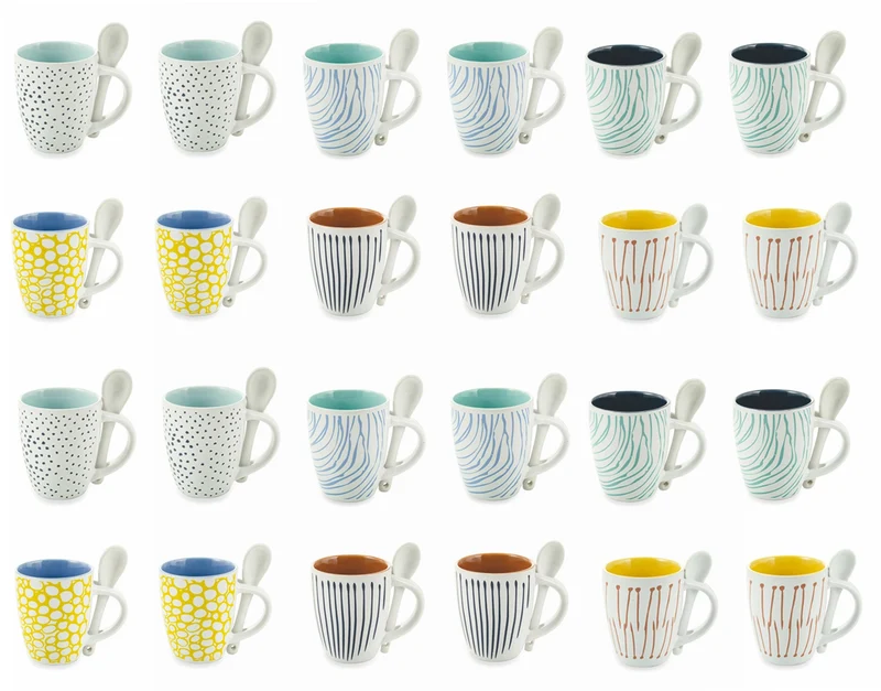 Set 24 Tazzine da Caffè Ø6x9 cm in Gres Villa d'Este Home Tivoli Marea