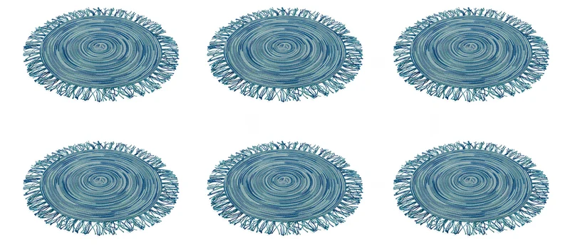 Set 6 Tovagliette Ø46x0,3 cm in Poliestere Villa d'Este Home Tivoli Terra