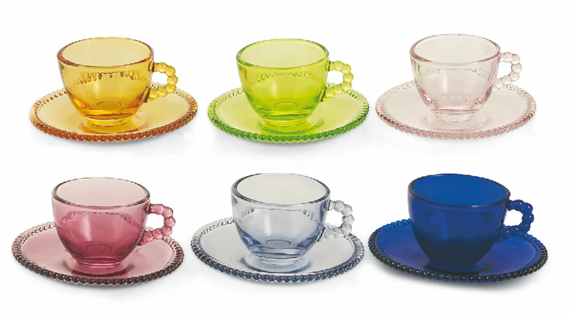 Set 6 Tazzine da Caffè in Vetro Villa d'Este Home Tivoli Glass Multicolor