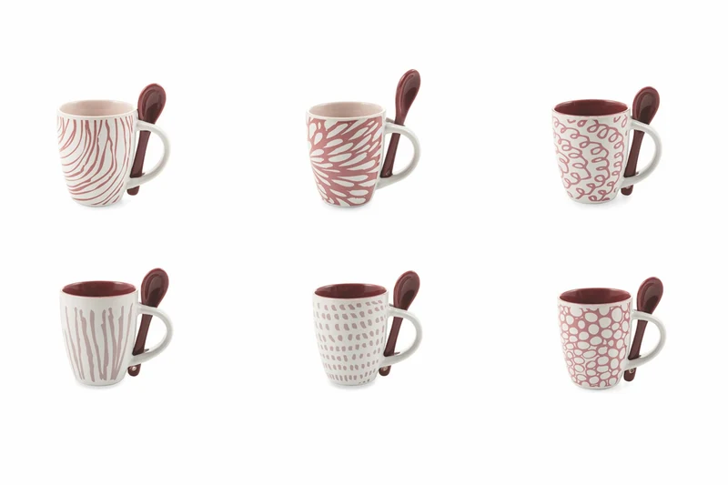 Set 6 Tazzine da Caffè Ø6x6,5 cm in Ceramica Villa d'Este Home Tivoli Aurora