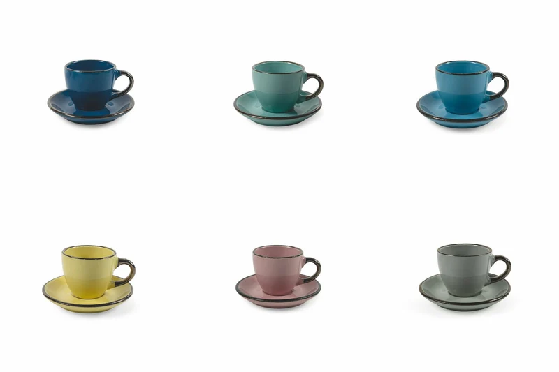 Set 6 Tazzine da Caffè cm in Stoneware Villa d'Este Home Tivoli Royal