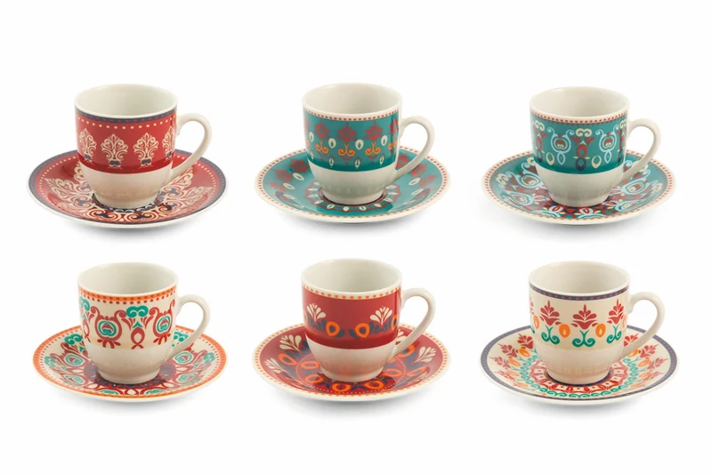 Set 6 Tazzine da Caffè in Porcellana Villa d'Este Home Tivoli