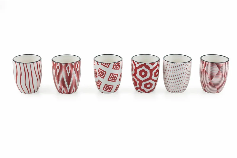 Set 6 Tazzine Senza Manico Ø5x6,5 cm in Gres Villa d'Este Home Tivoli Confusion