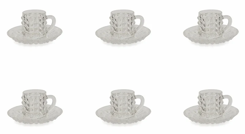 Set 6 Tazzine da Caffè in Vetro Villa d'Este Home Tivoli Diamond