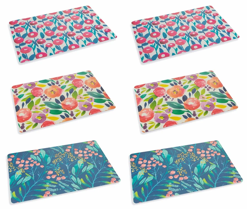 Set 6 Tovagliette 43x28 cm in Plastica Villa d'Este Home Tivoli Fiori