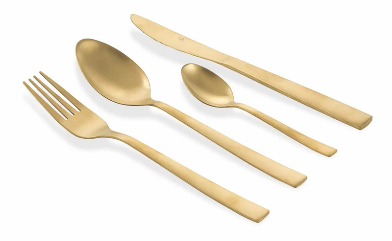 Servizio Set di Posate 24 Pezzi in Acciaio Inox Villa d'Este Oro Matt