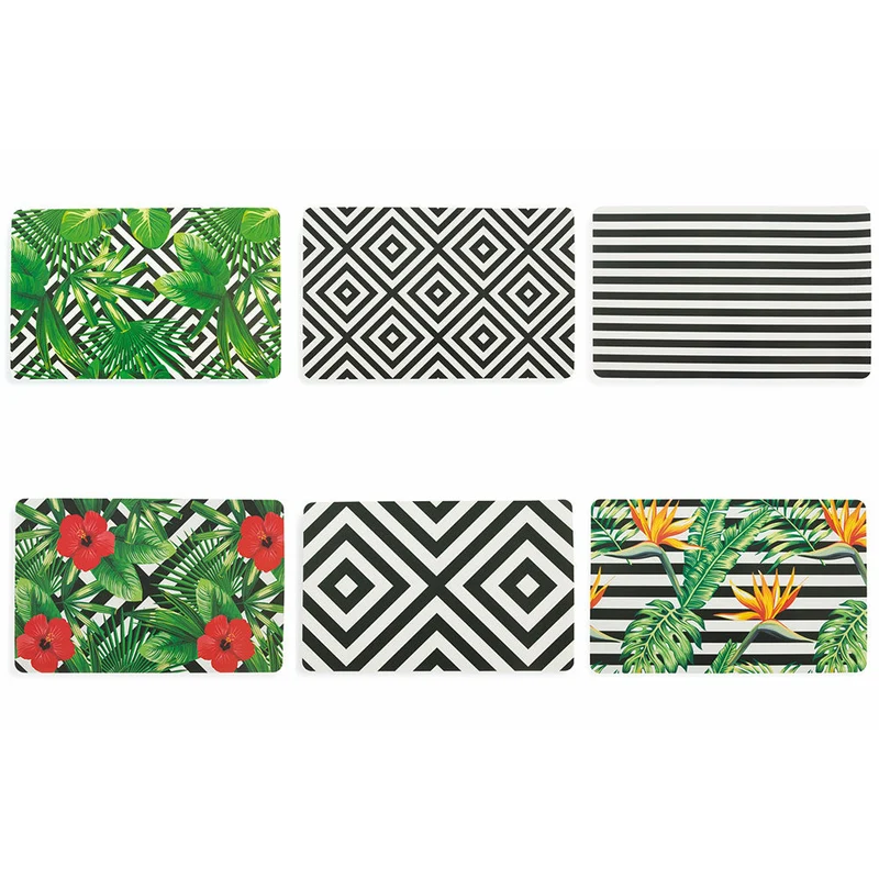 Set 6 Tovagliette Rettangolari in Pvc Villa d'Este Club Tropicana