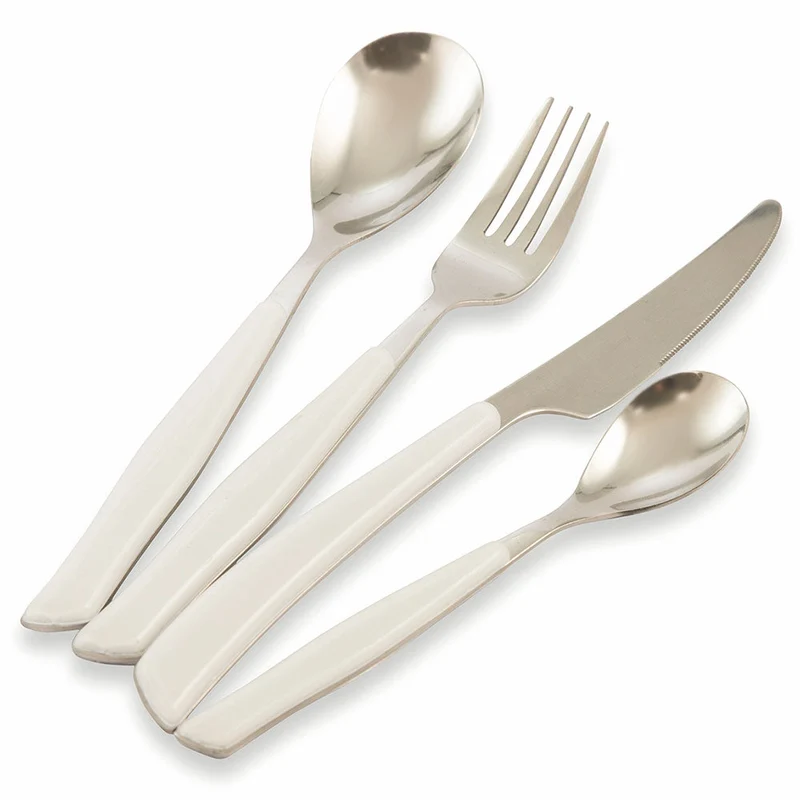 Servizio Set di Posate 24 Pezzi in Acciaio Inox Villa d'Este Dune Bianco