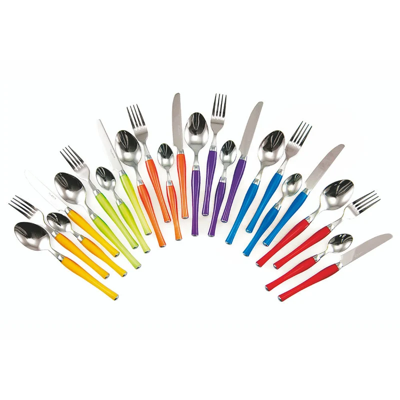Servizio Set di Posate 24 Pezzi in Acciaio Inox Villa d'Este Fusion Arcobaleno