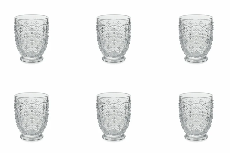 Set 6 Bicchieri Acqua in Vetro 230 ml Villa d'Este Home Tivoli Sicilia