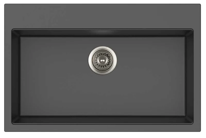 Lavello 1 vasca in Quarzo Nero 78x51cm - profondità 22cm