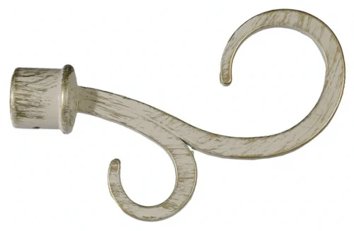 Bastone Tenda Estensibile Atene 120–210 cm in Ferro Battuto Avorio con Finitura Oro