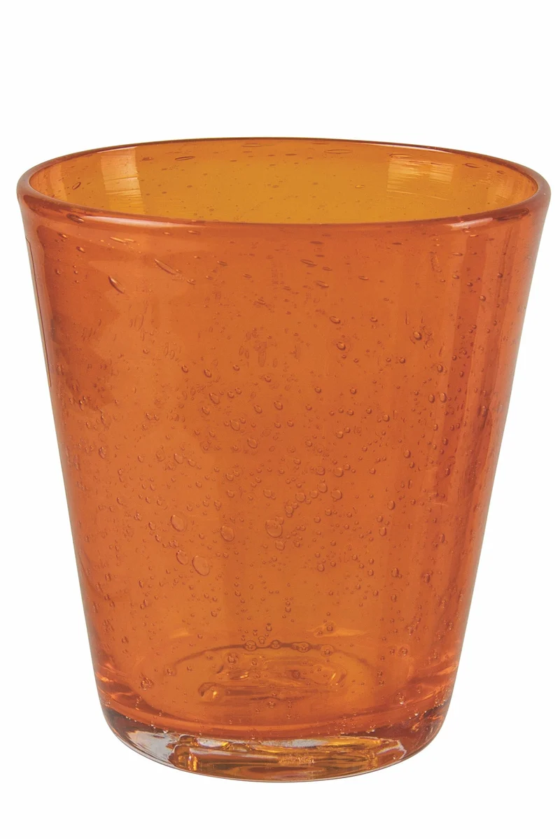 Set 6 Bicchieri per Acqua in Pasta Di Vetro 250 ml Villa d'Este Home Tivoli Arancio Cancun Satin