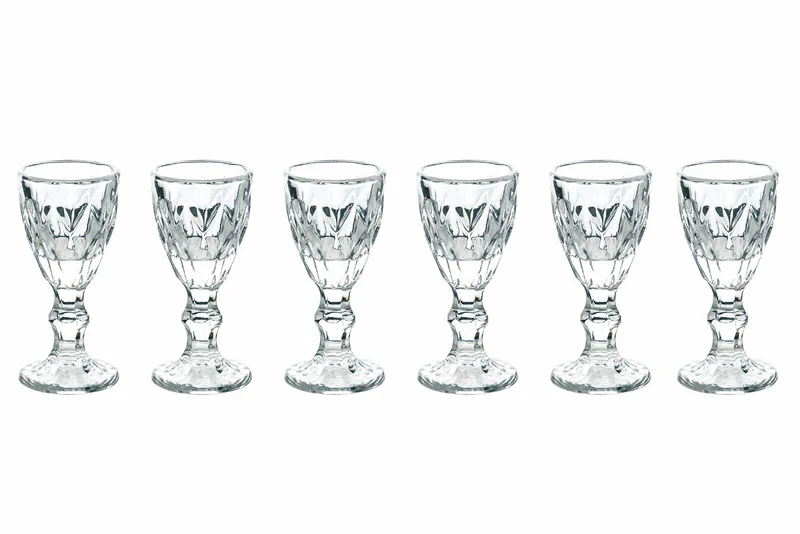 Set 6 Liquorini Trasparenti in Vetro 45 ml Villa d'Este Home Tivoli Prisma