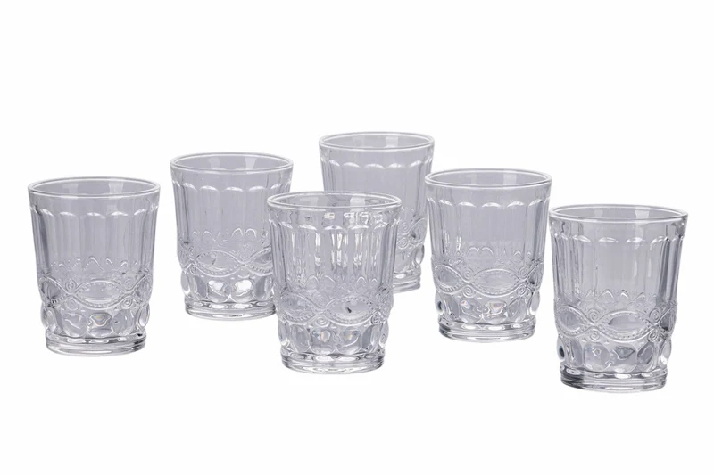 Set 6 Bicchieri Acqua in Vetro Trasparente 240 ml Villa d'Este Home Tivoli Nobilis