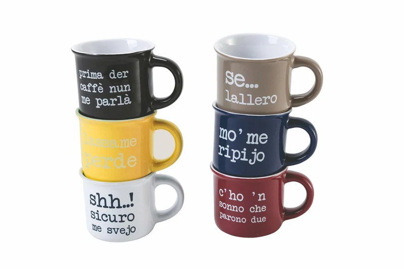 Set 6 Tazzine Caffè 90 ml in Porcellana Villa d'Este Home Tivoli Spqr