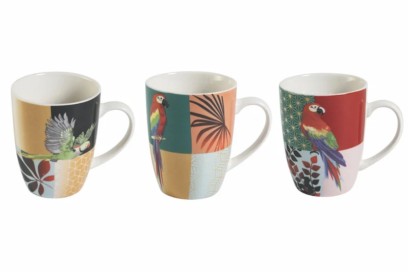 Set 6 Tazzine Caffè 100 ml in Porcellana Villa d'Este Home Tivoli Parrot Groove
