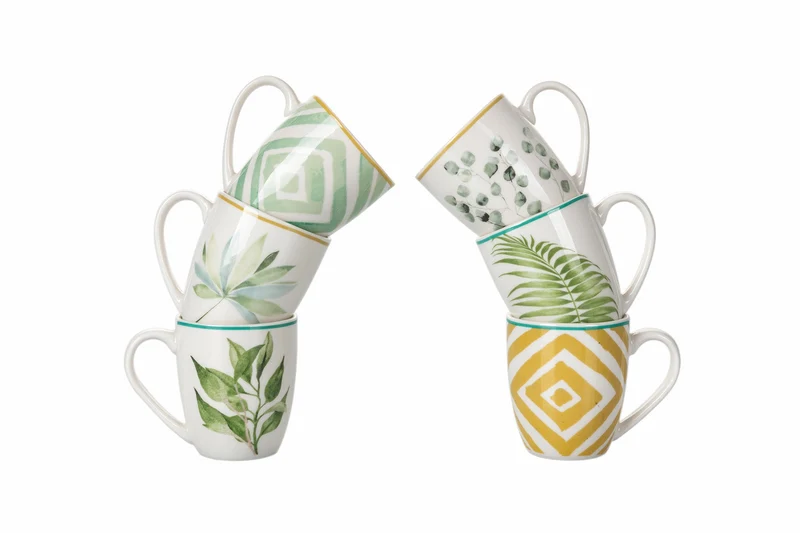 Set 24 Tazzine da Caffè 90 ml in Porcellana Villa d'Este Home Tivoli Oriental Botanique
