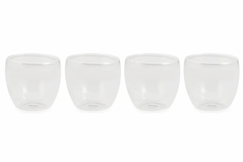 Set 4 Tazzine Caffè Senza Manico in Vetro Incamiciato 90 ml Villa d'Este Home Tivoli Moka