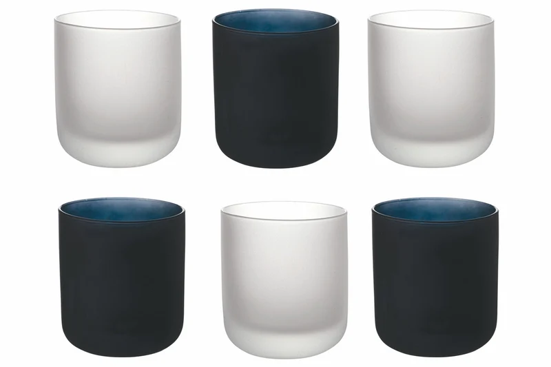 Set 6 Bicchieri Acqua Frosted in Vetro 350 ml Villa d'Este Home Tivoli Masai Black