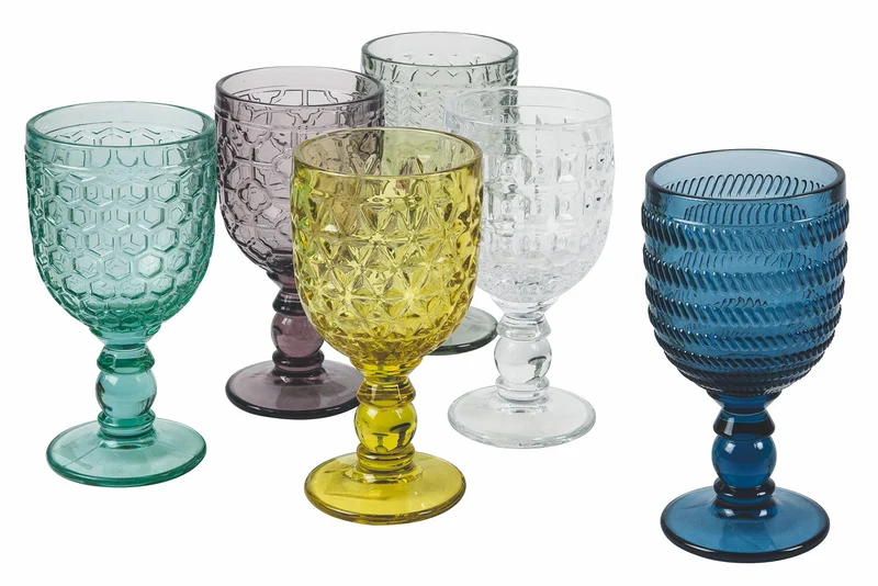 Set 6 Calici in Vetro 280 ml Villa d'Este Home Tivoli Geometrie