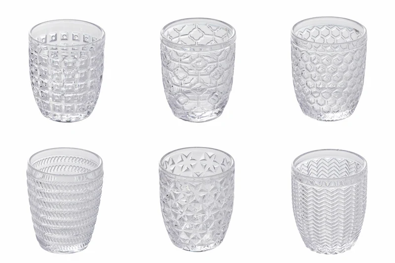 Set 6 Bicchieri Acqua in Vetro 300 ml Villa d'Este Home Tivoli Geometrie