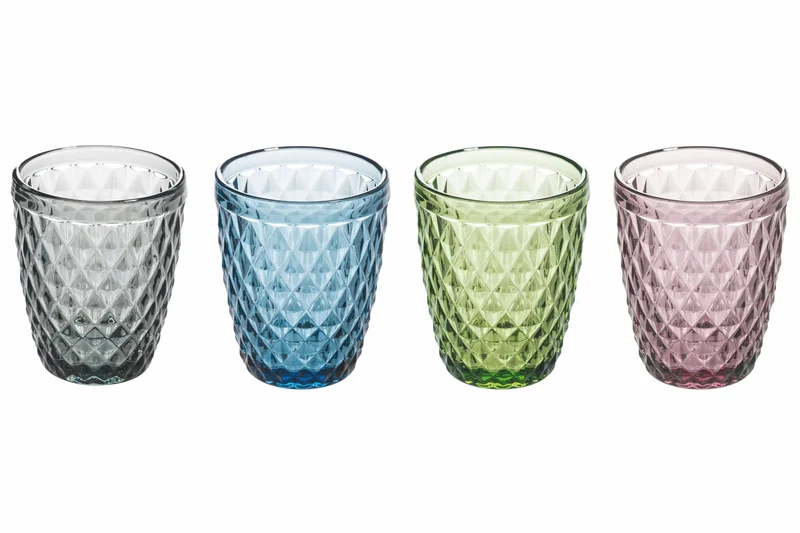 Set 4 Bicchieri Acqua in Vetro 240 ml Villa d'Este Home Tivoli Diamond
