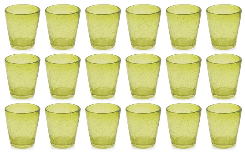 Set 18 Bicchieri Ø9x10 cm in Vetro Villa d'Este Home Tivoli Cancun Lime