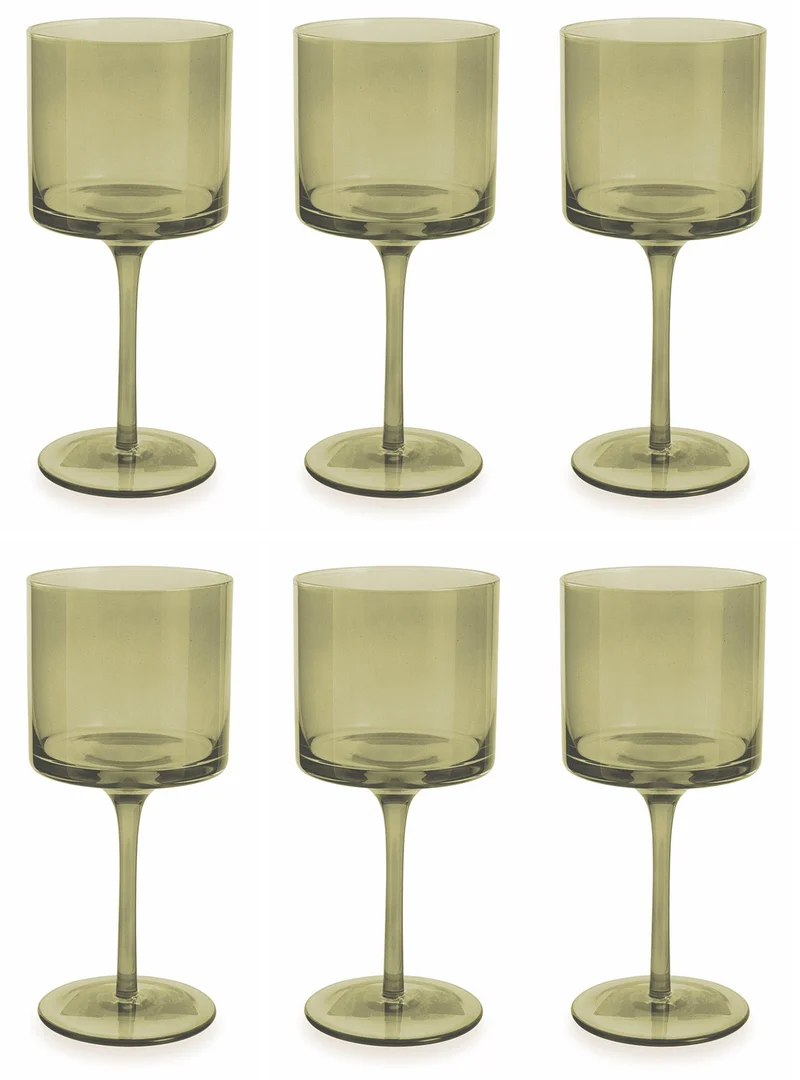 Set 6 Calici Ø8,2x20 cm in Vetro Villa d'Este Home Tivoli Cala Jondal Gialli