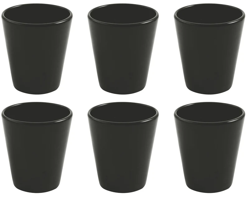 Set 6 Bicchieri Ø9x10 cm in Vetro Soffiato Villa d'Este Home Tivoli Cancun Neri